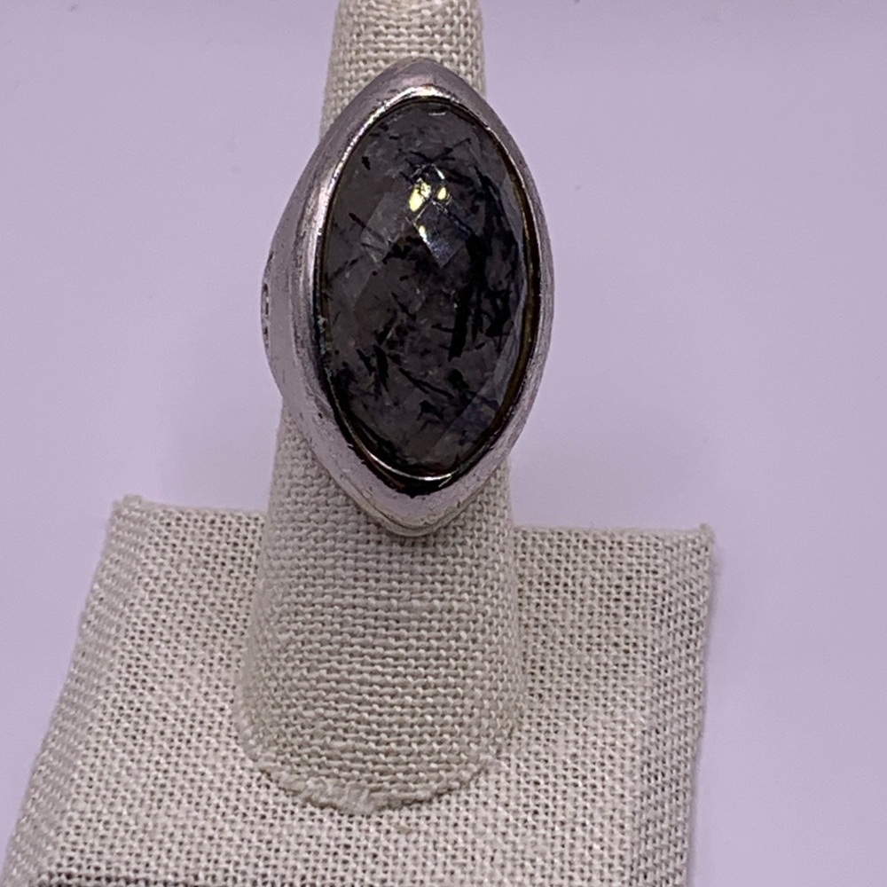 Large Rutilated Rutile Quartz Statement Ring, size 6 3/4 - Picture 4 of 11